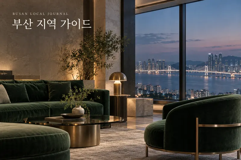 부산 야경과 라운지를 표현한 콘셉트 이미지